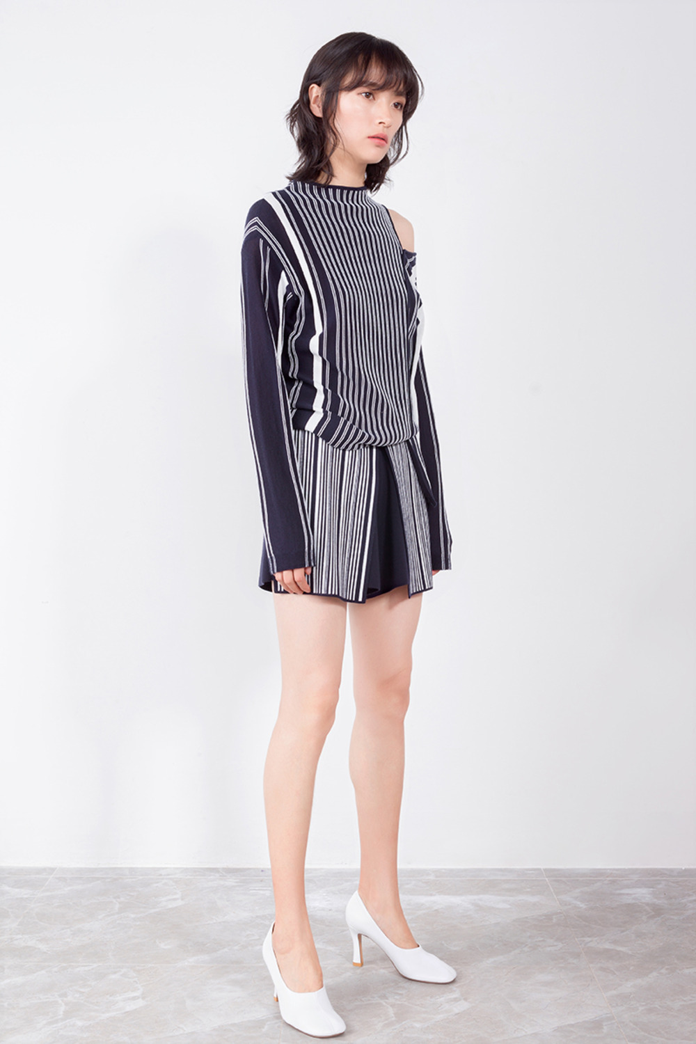 条纹针织套头衫-2