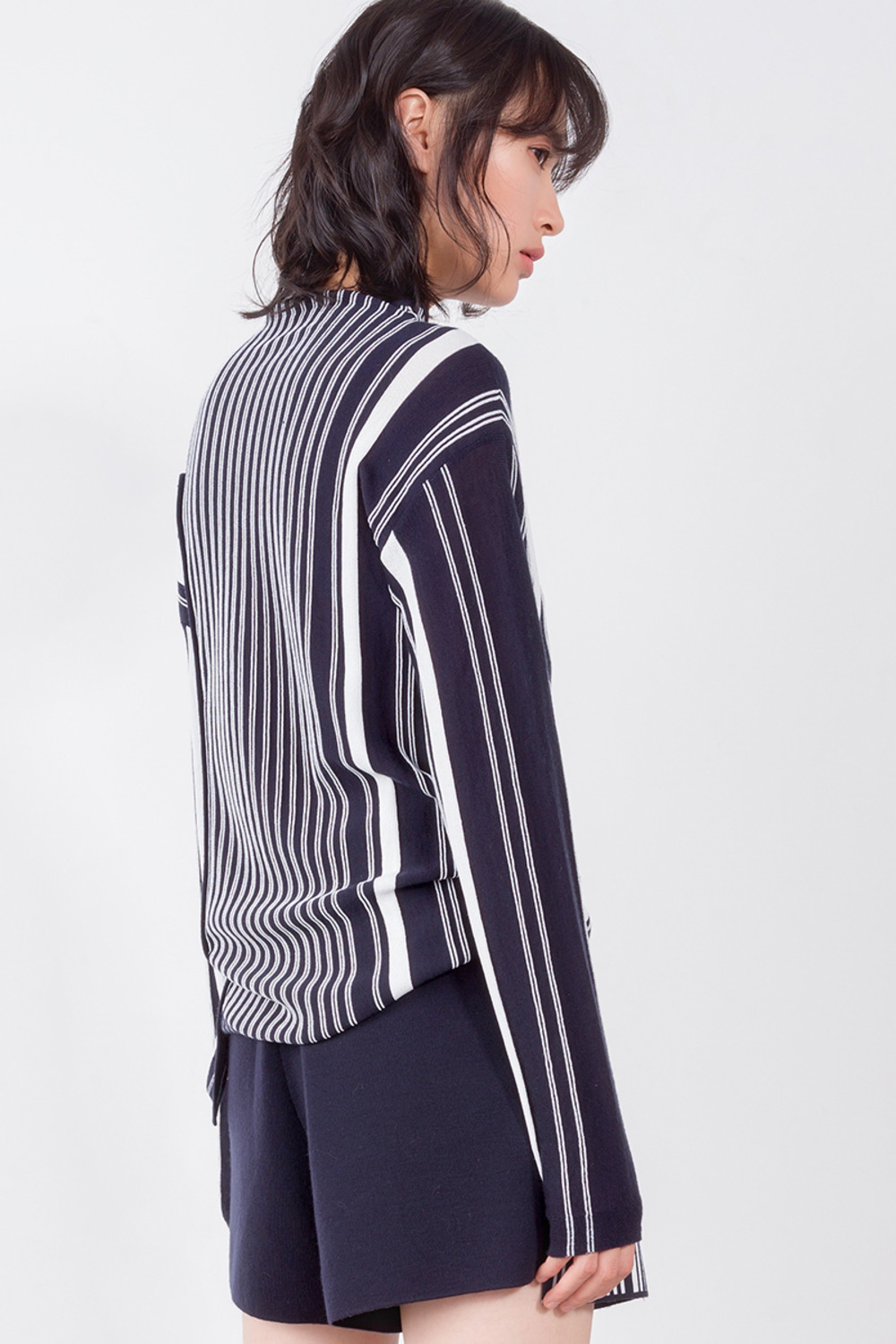 条纹针织套头衫-4