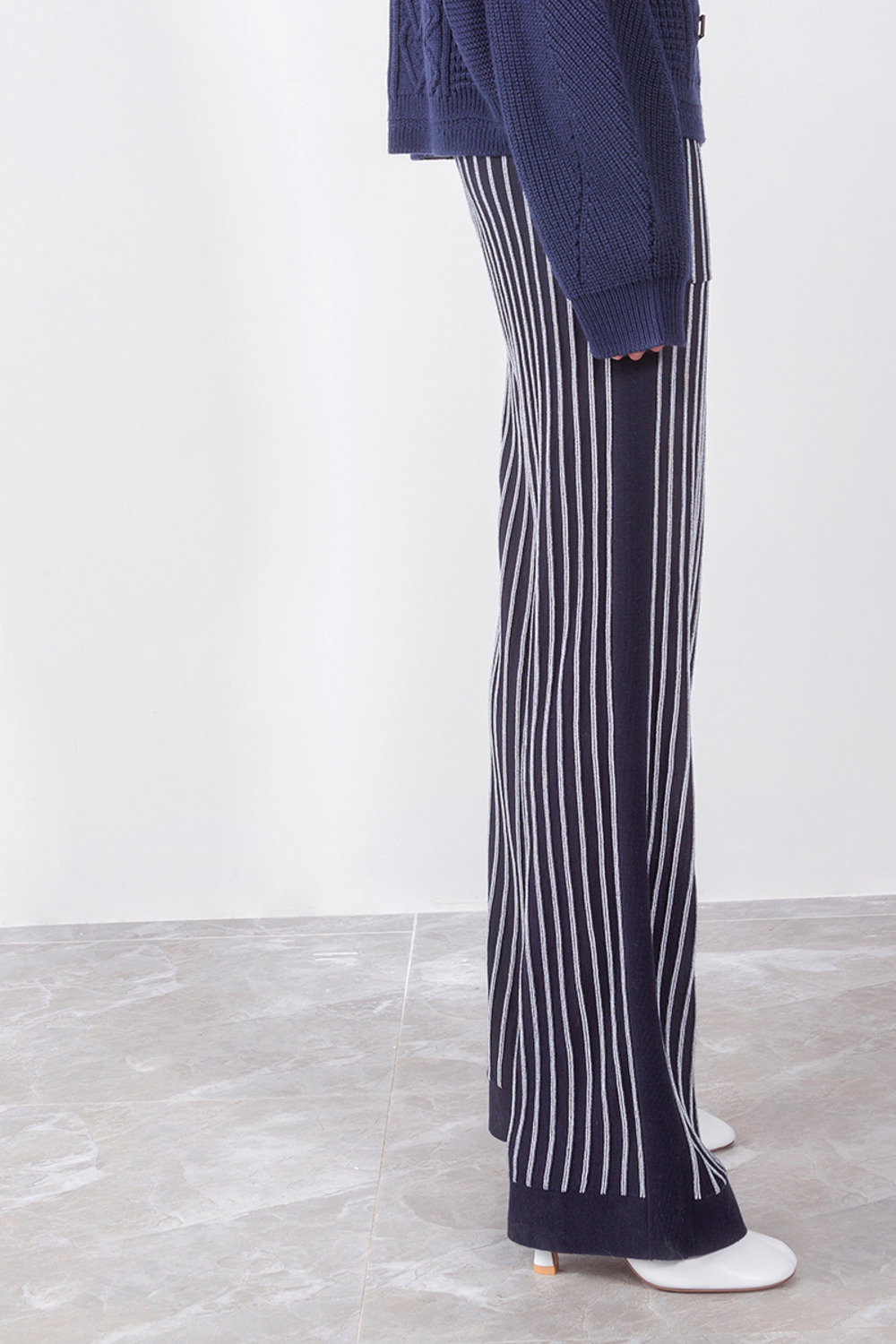 条纹针织裤-4
