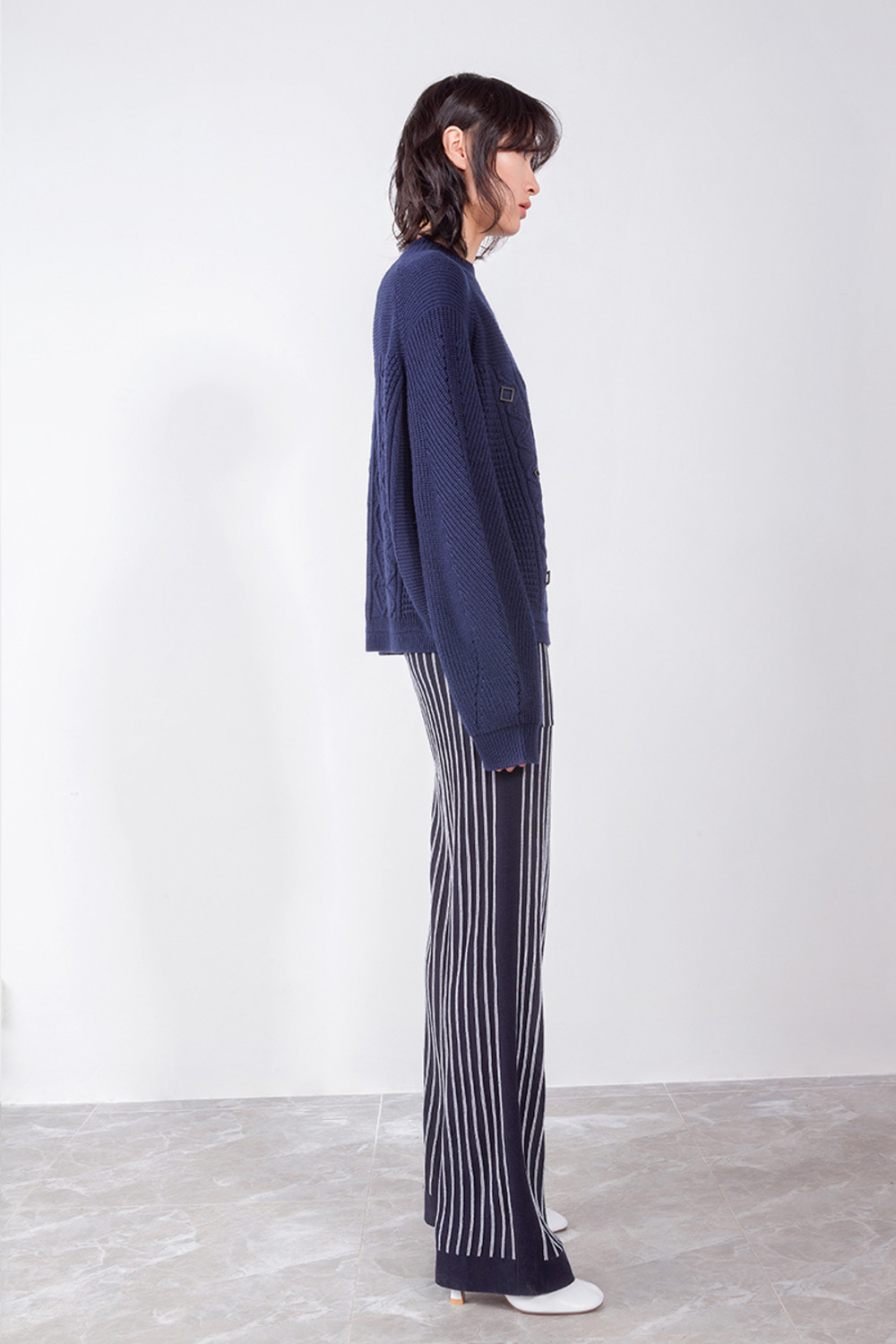条纹针织裤-3