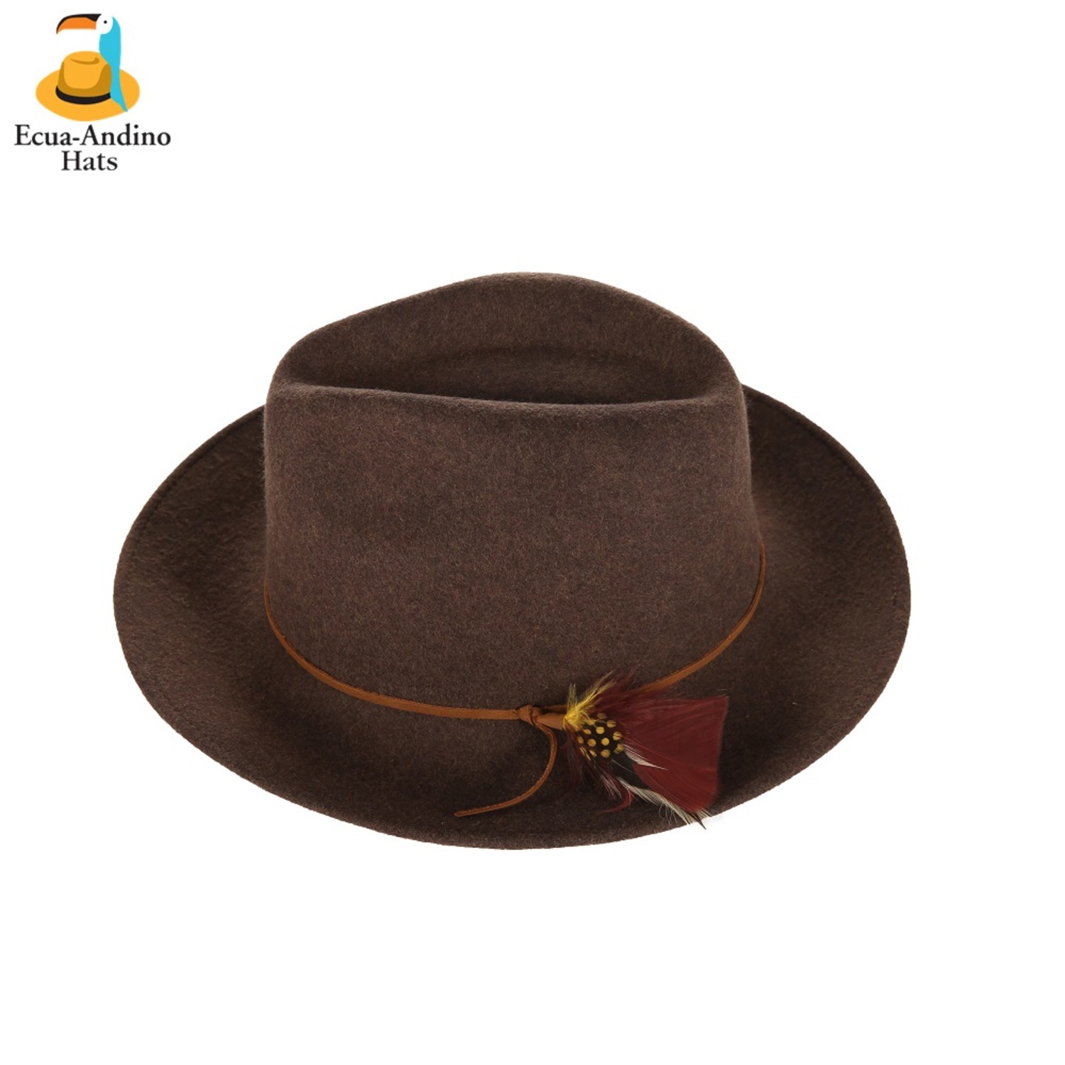 Felt Hats 手工毡帽棕色 羽毛 秋冬新上市 Ecua-Andino 正宗巴拿马帽