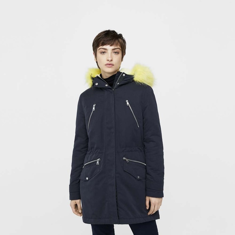 口袋饰皮革购物包