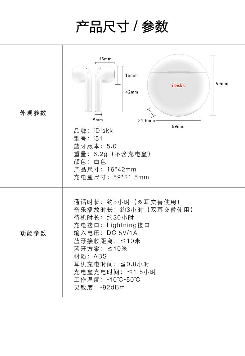 蓝牙耳机 i51