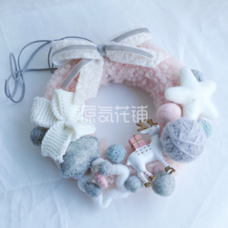 【圣诞新品】可爱多--毛毡小鹿花环