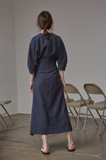 印花提花连衣裙