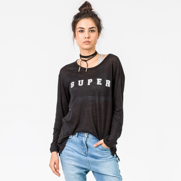 夏季潮流宽松长款性感网纱T恤