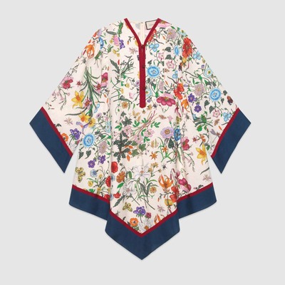 GG 刺绣蕾丝牛仔连衣裙