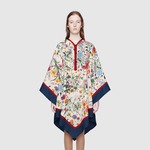 GG 刺绣蕾丝牛仔连衣裙