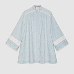 GG 刺绣蕾丝牛仔连衣裙