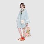 GG 刺绣蕾丝牛仔连衣裙