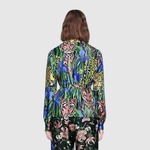 GG 刺绣蕾丝牛仔连衣裙