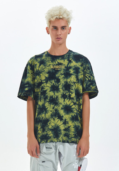 Passerine 超宽松扎染T恤 | 扎染黄