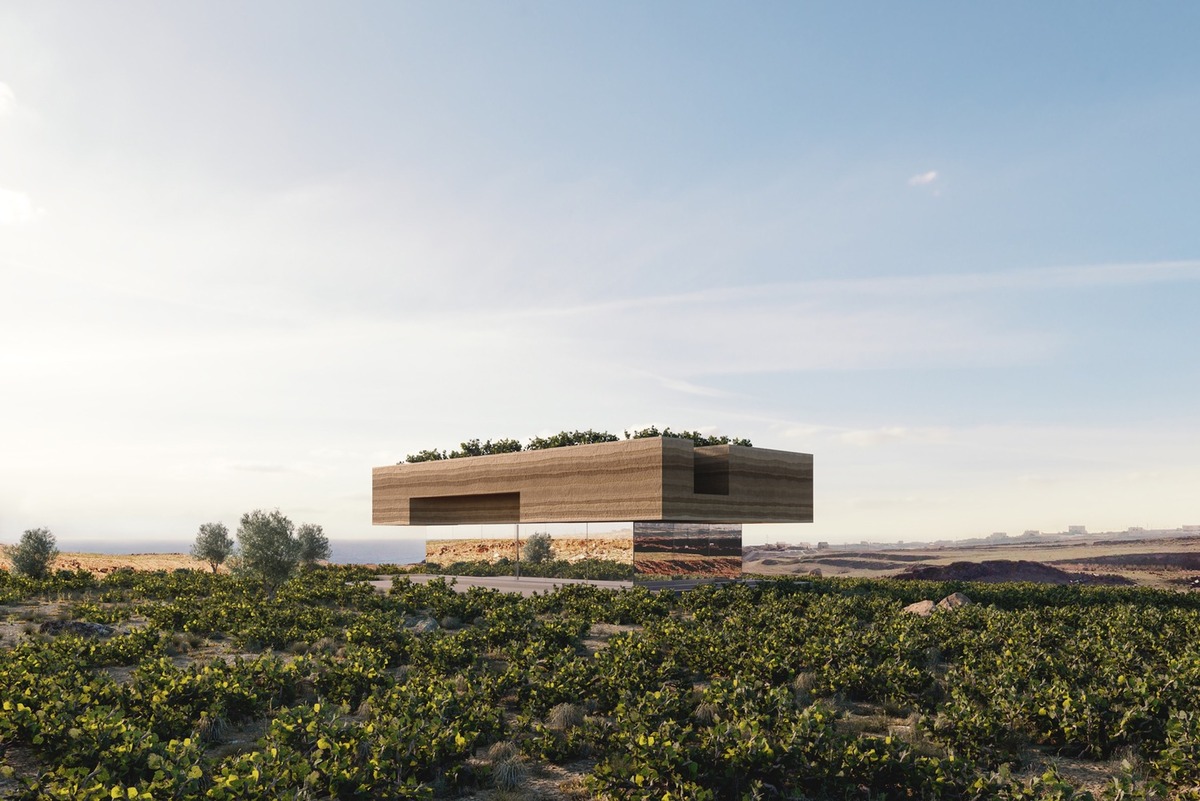 在圣托里尼葡萄园,挖一座浮岛