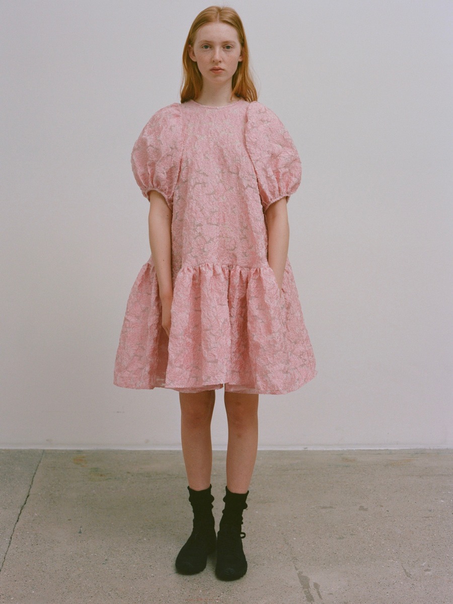 和服式短袖同系配色真丝连衣裙