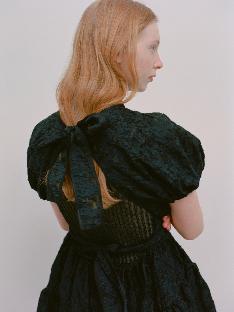 和服式短袖同系配色真丝连衣裙