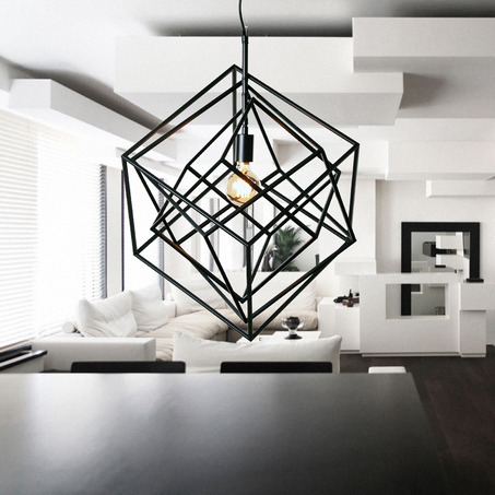 PENDANT LAMP DIAMOND 1 LIGHT SHINY CHROME 17300 BLACK-3