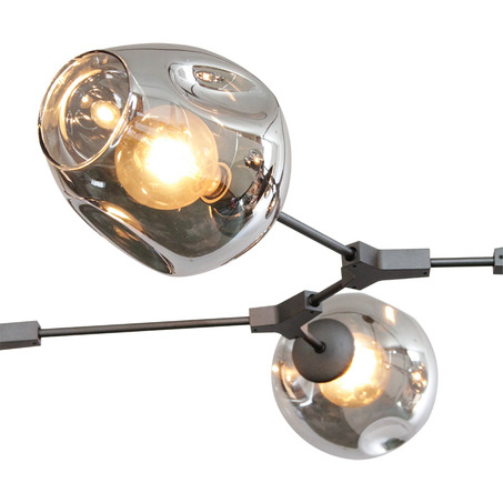 PENDANT LAMP LAURENZO 5 LIGHTS GREY + FUME COLORED GLASS-5