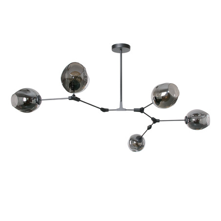 PENDANT LAMP LAURENZO 5 LIGHTS GREY + FUME COLORED GLASS-4