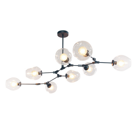 PENDANT LAMP LAURENZO 8 LIGHTS GREY + CLEAR GLASS-2