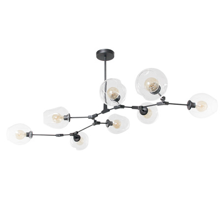PENDANT LAMP LAURENZO 8 LIGHTS GREY + CLEAR GLASS-3