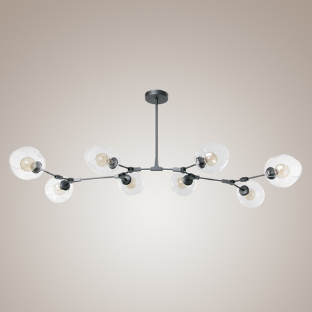 PENDANT LAMP LAURENZO 8 LIGHTS GREY + CLEAR GLASS-1