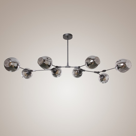 PENDANT LAMP LAURENZO 8 LIGHTS GREY + FUME COLORED GLASS-1
