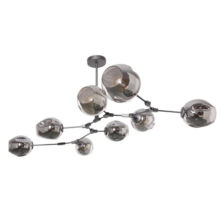 PENDANT LAMP LAURENZO 8 LIGHTS GREY + FUME COLORED GLASS-2