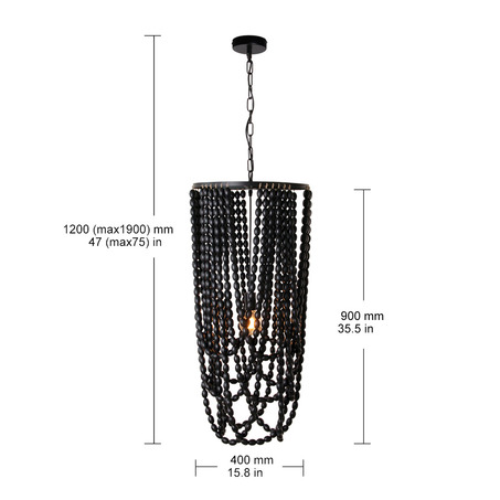 PENDANT LAMP DANILO WAVE BLACK 17001-B-5