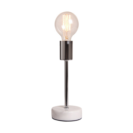 TABLE LAMP FINLAND Ø10 CM WHITE MARBLE BASE + SHINY CHROME-2