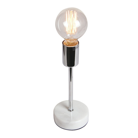 TABLE LAMP FINLAND Ø10 CM WHITE MARBLE BASE + SHINY CHROME