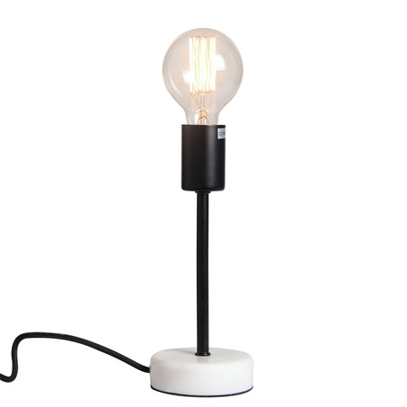 TABLE LAMP FINLAND Ø10 CM WHITE MARBLE BASE + MATT BLACK-5