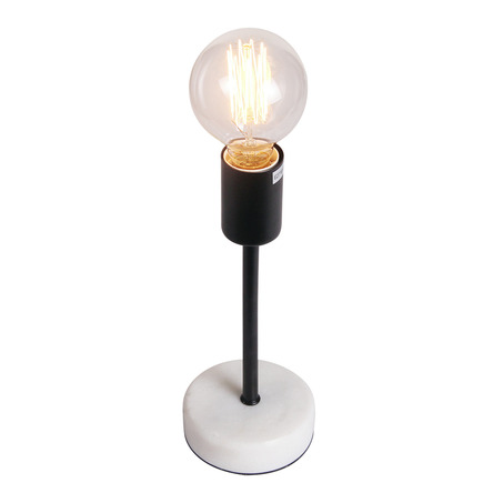TABLE LAMP FINLAND Ø10 CM WHITE MARBLE BASE + MATT BLACK-6