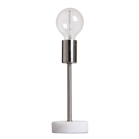 TABLE LAMP FINLAND Ø10 CM WHITE MARBLE BASE + NICKEL SATIN-2