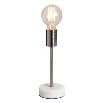 TABLE LAMP FINLAND Ø10 CM WHITE MARBLE BASE + NICKEL SATIN