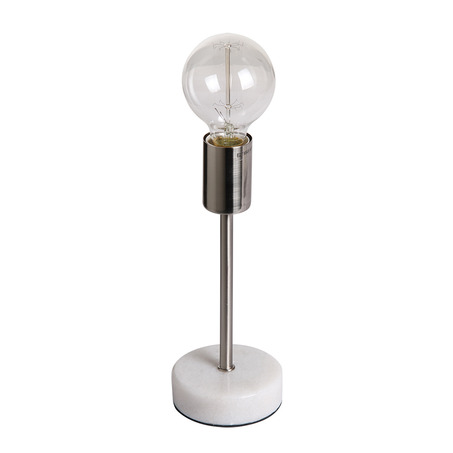 TABLE LAMP FINLAND Ø10 CM WHITE MARBLE BASE + NICKEL SATIN-3