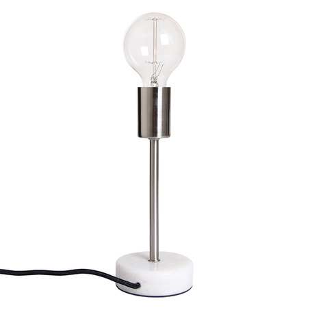 TABLE LAMP FINLAND Ø10 CM WHITE MARBLE BASE + NICKEL SATIN-5