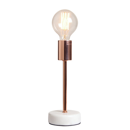 TABLE LAMP FINLAND Ø10 CM WHITE MARBLE BASE + COPPER