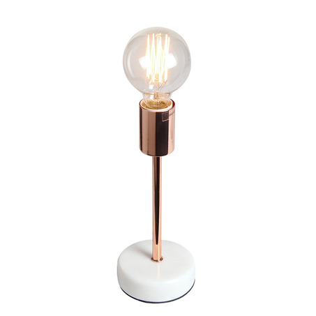 TABLE LAMP FINLAND Ø10 CM WHITE MARBLE BASE + COPPER-2