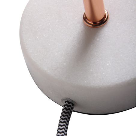 TABLE LAMP FINLAND Ø10 CM WHITE MARBLE BASE + COPPER-3