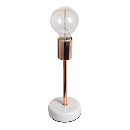 TABLE LAMP FINLAND Ø10 CM WHITE MARBLE BASE + COPPER-5