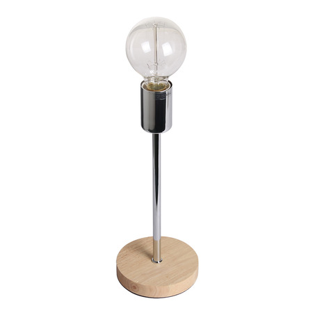 TABLE LAMP NORWAY 31.5 CM WOODEN BASE + SHINY CHROME-4