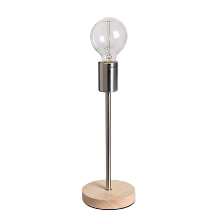 TABLE LAMP NORWAY 31.5 CM WOODEN BASE + NICKEL SATIN-4