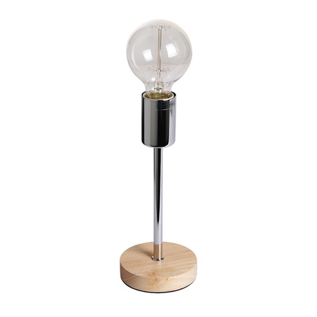 TABLE LAMP NORWAY 24.5 CM WOODEN BASE + SHINY CHROME-4