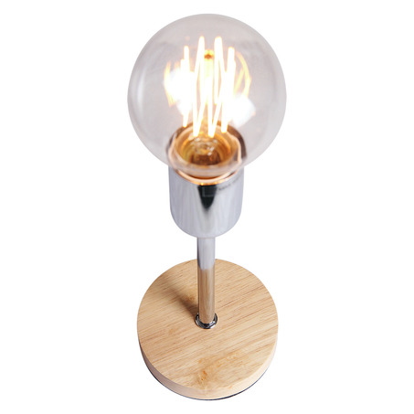 TABLE LAMP NORWAY 24.5 CM WOODEN BASE + SHINY CHROME-1