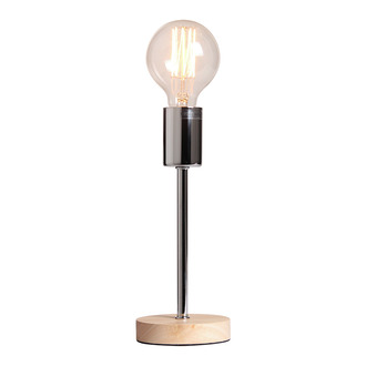 TABLE LAMP NORWAY 24.5 CM WOODEN BASE + SHINY CHROME