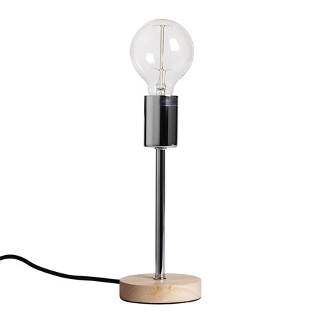 TABLE LAMP NORWAY 24.5 CM WOODEN BASE + SHINY CHROME-5