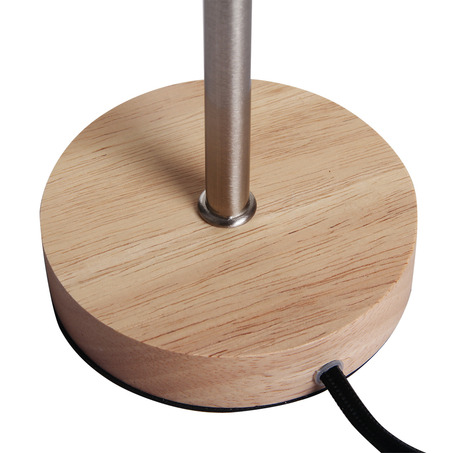 TABLE LAMP NORWAY 24.5 CM WOODEN BASE + NICKEL SATIN-1