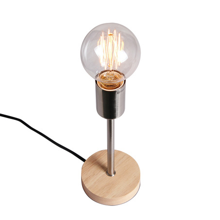 TABLE LAMP NORWAY 24.5 CM WOODEN BASE + NICKEL SATIN-5