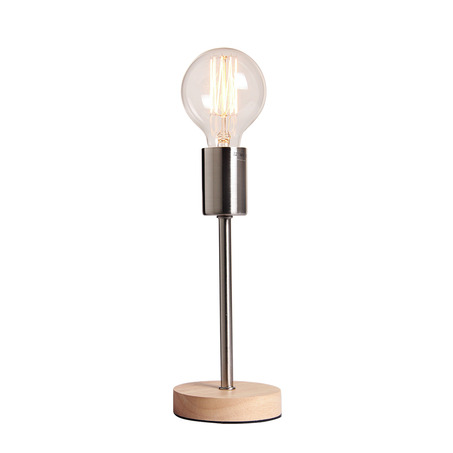 TABLE LAMP NORWAY 24.5 CM WOODEN BASE + NICKEL SATIN-4