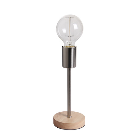 TABLE LAMP NORWAY 24.5 CM WOODEN BASE + NICKEL SATIN-3